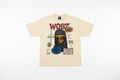 WOBZ Paradise Tee in cream with bold graphic print featuring veiled figure and scripture